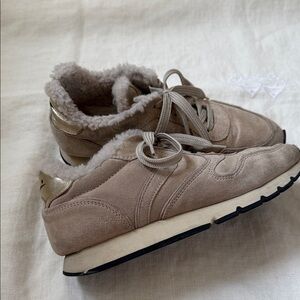 Voile Blanche Suede & Shearling Sneakers